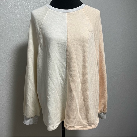 MWL-Madewell Airyterry Colorblock Crewneck Sweater Size 1x - Picture 1 of 8